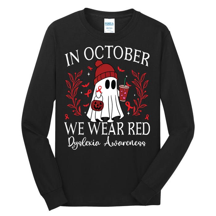 I Wear Red Dyslexia Awareness Month Dyslexia Tall Long Sleeve T-Shirt