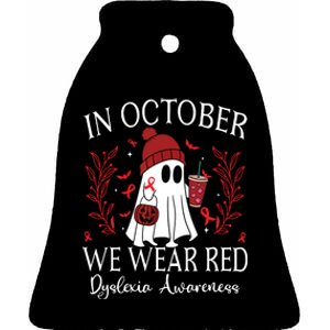 I Wear Red Dyslexia Awareness Month Dyslexia Ceramic Bell Ornament