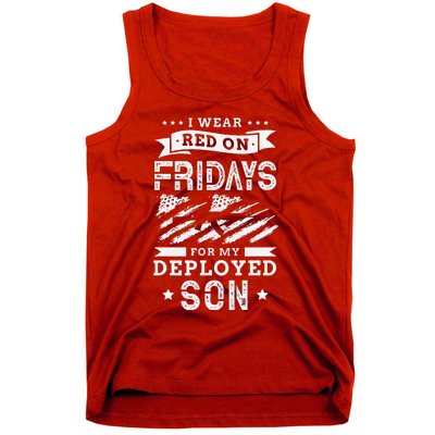 I wear red on fridays for my deployed son soldier mom Tank Top