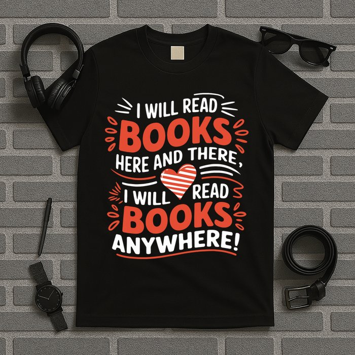 I will read books here and there i will read books anywhere  T-Shirt