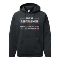 I Want Reparations From Everyone Who Voted For Biden  Performance Fleece Hoodie