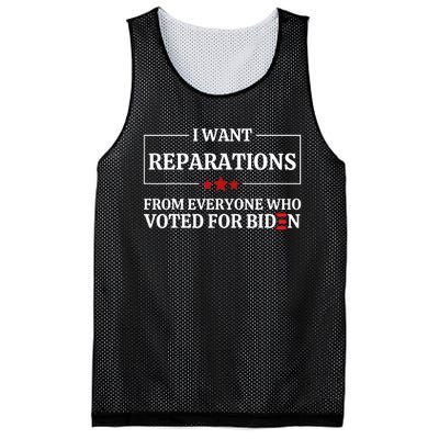 I Want Reparations From Everyone Who Voted For Biden  Mesh Reversible Basketball Jersey Tank