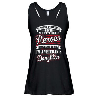 I Was Raised By My Hero Proud Veterans Daughter Ladies Essential Flowy Tank