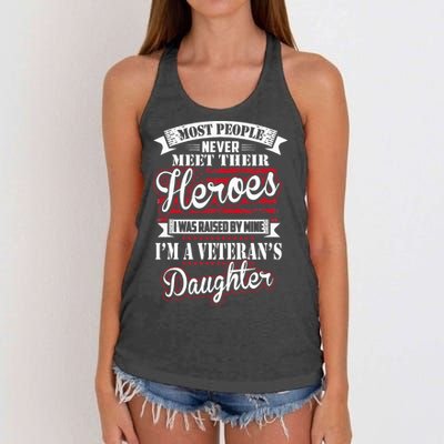 I Was Raised By My Hero Proud Veterans Daughter Women's Knotted Racerback Tank