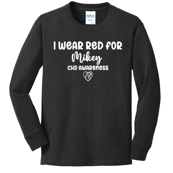 I Wear Red For Chd Awareness I Wear Red Kids Long Sleeve Shirt