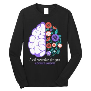 I Will Remember For You Alzheimers Awareness Brain Disorder Long Sleeve Shirt