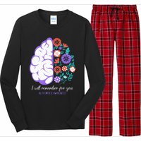 I Will Remember For You Alzheimers Awareness Brain Disorder Long Sleeve Pajama Set