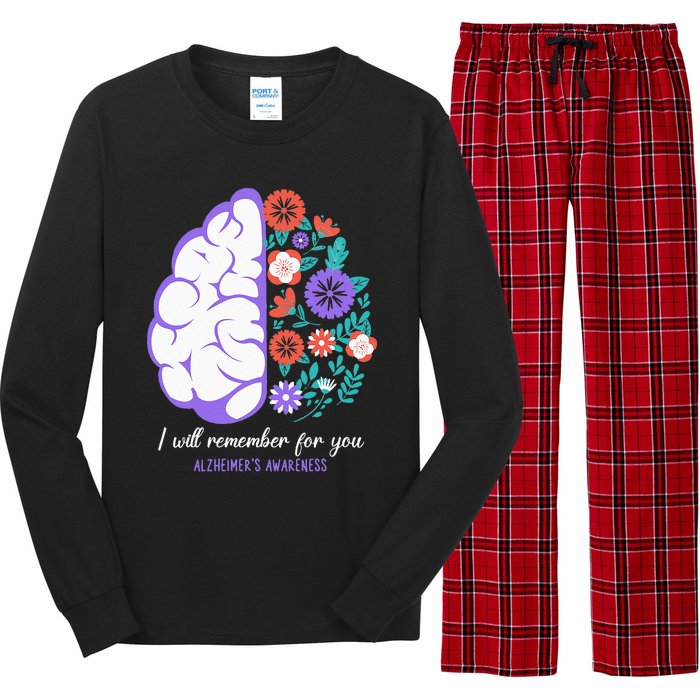 I Will Remember For You Alzheimers Awareness Brain Disorder Long Sleeve Pajama Set