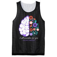 I Will Remember For You Alzheimers Awareness Brain Disorder Mesh Reversible Basketball Jersey Tank