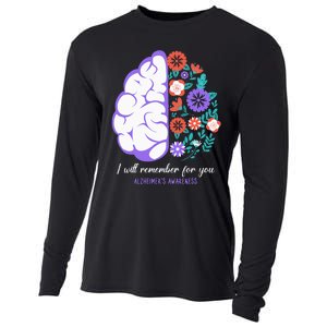 I Will Remember For You Alzheimers Awareness Brain Disorder Cooling Performance Long Sleeve Crew