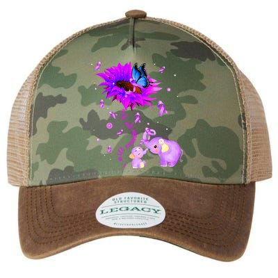 I Will Remember For You Elephant Flower Alzheimers Awareness Legacy Tie Dye Trucker Hat