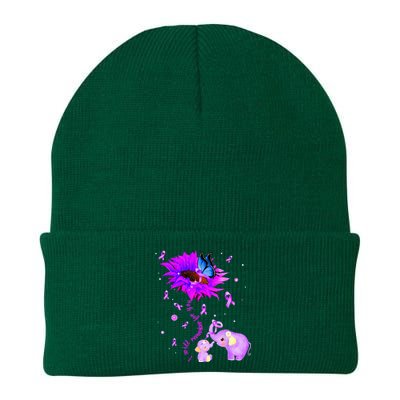 I Will Remember For You Elephant Flower Alzheimers Awareness Knit Cap Winter Beanie