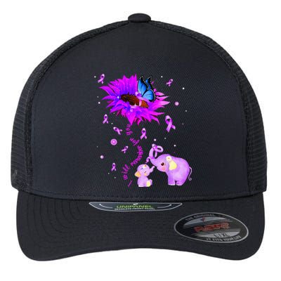 I Will Remember For You Elephant Flower Alzheimers Awareness Flexfit Unipanel Trucker Cap