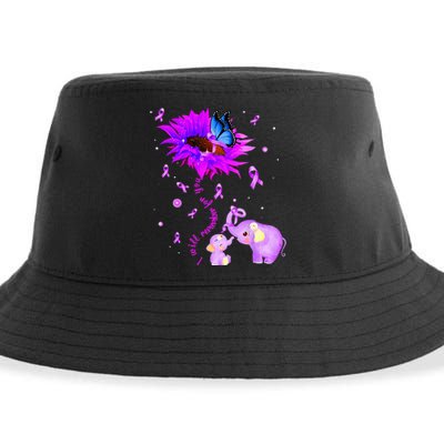 I Will Remember For You Elephant Flower Alzheimers Awareness Sustainable Bucket Hat