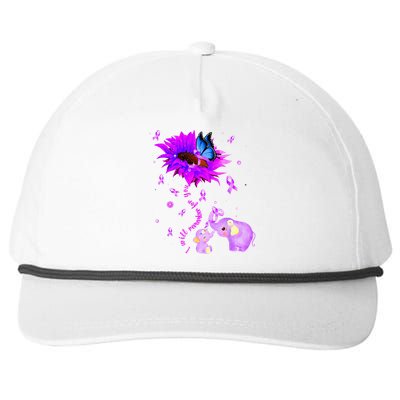 I Will Remember For You Elephant Flower Alzheimers Awareness Snapback Five-Panel Rope Hat