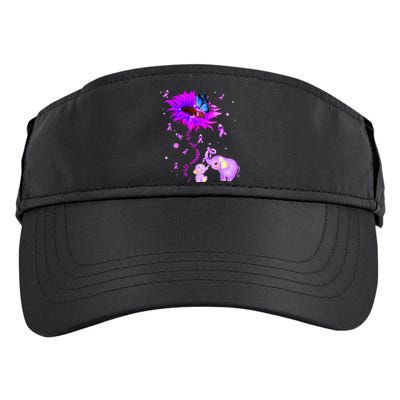 I Will Remember For You Elephant Flower Alzheimers Awareness Adult Drive Performance Visor