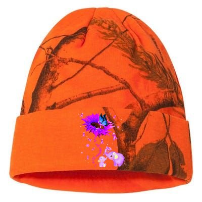 I Will Remember For You Elephant Flower Alzheimers Awareness Kati Licensed 12" Camo Beanie