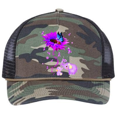 I Will Remember For You Elephant Flower Alzheimers Awareness Retro Rope Trucker Hat Cap