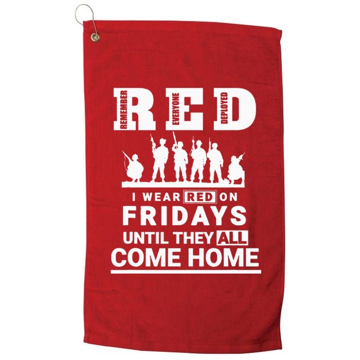 I wear Red On Fridays Until They All Come Home Platinum Collection Golf Towel