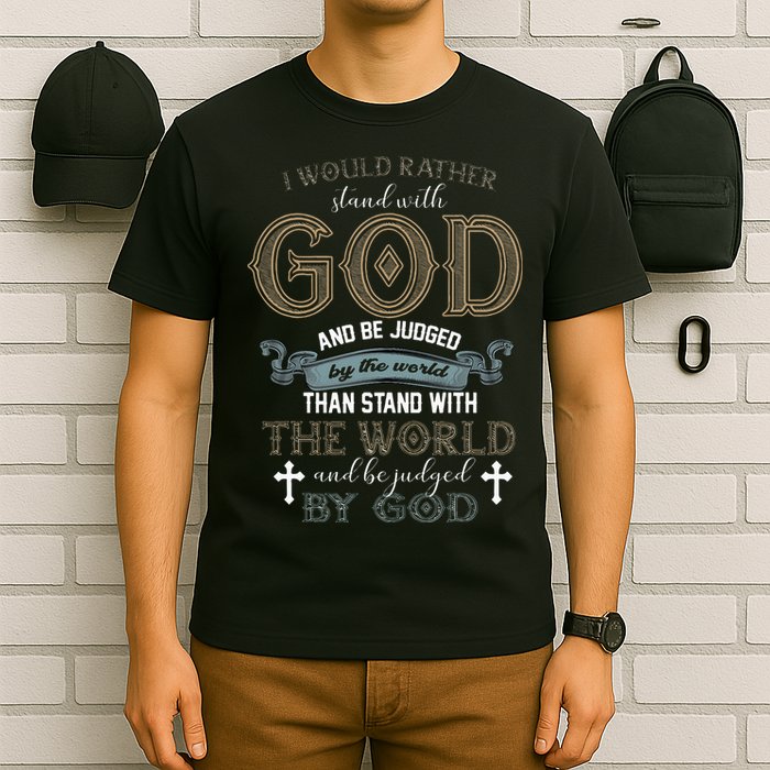 I Would Rather Stand With God And Be Judged By The World T-Shirt