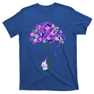 I Will Remember For You Purple Flower Alzheimers Awareness T-Shirt