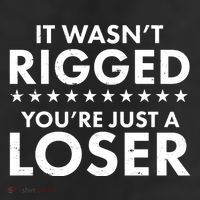 It Wasn't Rigged You're Just A Loser 7 Panel Mesh Trucker Snapback Hat