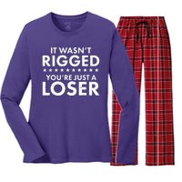 It Wasn't Rigged You're Just A Loser Women's Long Sleeve Flannel Pajama Set 