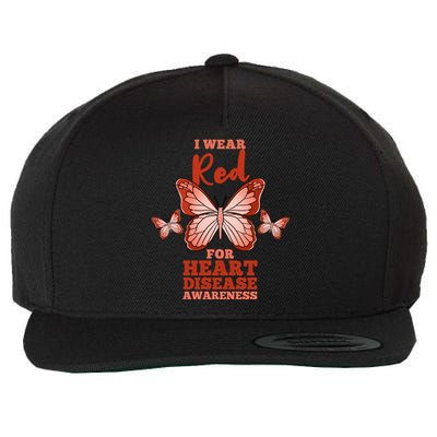 I Wear Red For Heart Disease Awareness Gift Wool Snapback Cap