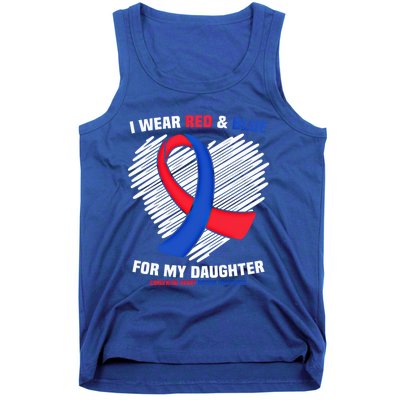 I Wear Red And Blue For My Daughter Chd Awareness Gift Tank Top