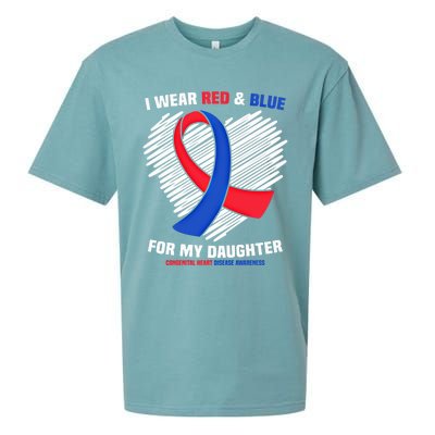 I Wear Red And Blue For My Daughter Chd Awareness Gift Sueded Cloud Jersey T-Shirt