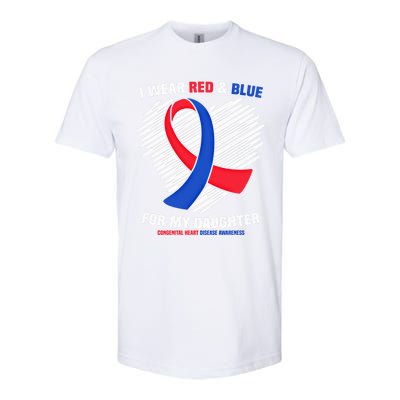 I Wear Red And Blue For My Daughter Chd Awareness Gift Softstyle CVC T-Shirt