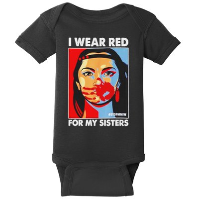 I Wear Red For My,sister Native American Stop Mmiw Baby Bodysuit
