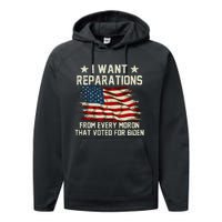 I Want Reparations From Every Moron That Voted For Biden Performance Fleece Hoodie