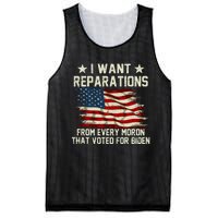 I Want Reparations From Every Moron That Voted For Biden Mesh Reversible Basketball Jersey Tank