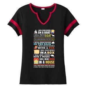 I Will Read Books On A Boat Reading Gift For Readers Ladies Halftime Notch Neck Tee