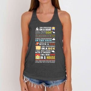 I Will Read Books On A Boat Reading Gift For Readers Women's Knotted Racerback Tank