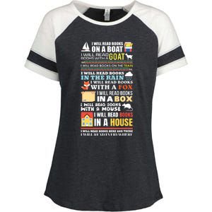 I Will Read Books On A Boat Reading Gift For Readers Enza Ladies Jersey Colorblock Tee