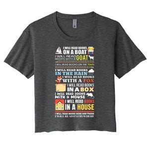 I Will Read Books On A Boat Reading Gift For Readers Women's Crop Top Tee