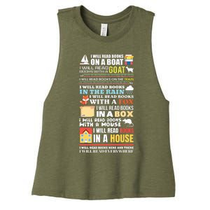 I Will Read Books On A Boat Reading Gift For Readers Women's Racerback Cropped Tank