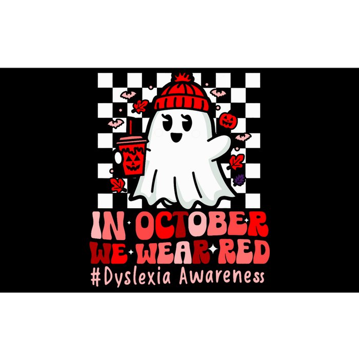 I Wear Red Dyslexia Awareness Month Ghost Halloween Bumper Sticker