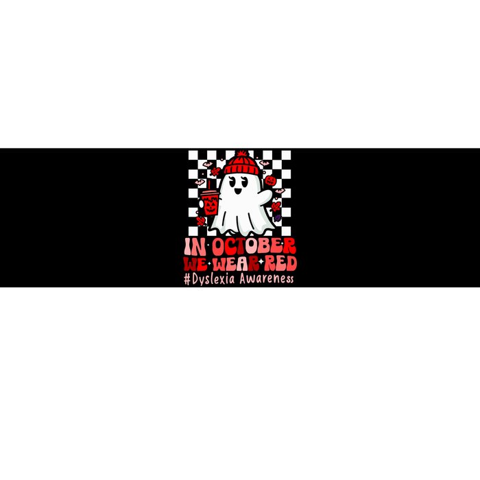 I Wear Red Dyslexia Awareness Month Ghost Halloween Bumper Sticker