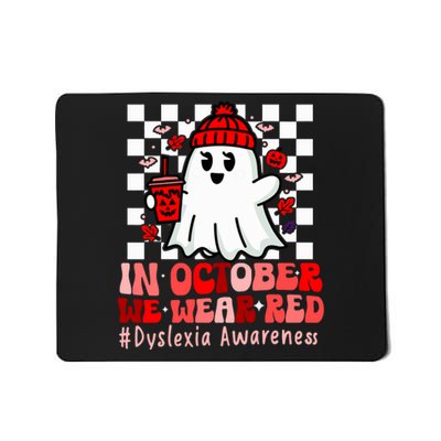 I Wear Red Dyslexia Awareness Month Ghost Halloween Mousepad