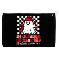 I Wear Red Dyslexia Awareness Month Ghost Halloween Grommeted Golf Towel