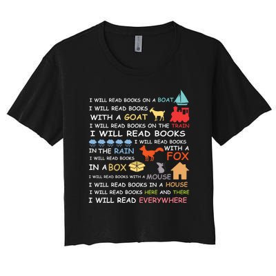 I Will Read Books Everywhere Reading Gifts For Book Lovers Women's Crop Top Tee