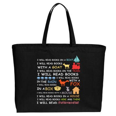 I Will Read Books Everywhere Reading Gifts For Book Lovers Cotton Canvas Jumbo Tote