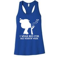 I Wear Red For Red Ribbon Week Awareness American Gift Women's Racerback Tank