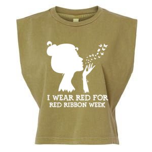 I Wear Red For Red Ribbon Week Awareness American Gift Garment-Dyed Women's Muscle Tee