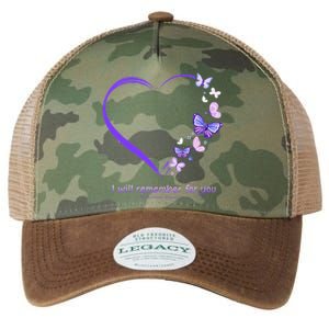 I Will Remember For You Butterfly Alzheimers Awareness Legacy Tie Dye Trucker Hat