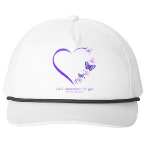 I Will Remember For You Butterfly Alzheimers Awareness Snapback Five-Panel Rope Hat