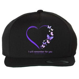 I Will Remember For You Butterfly Alzheimers Awareness Wool Snapback Cap